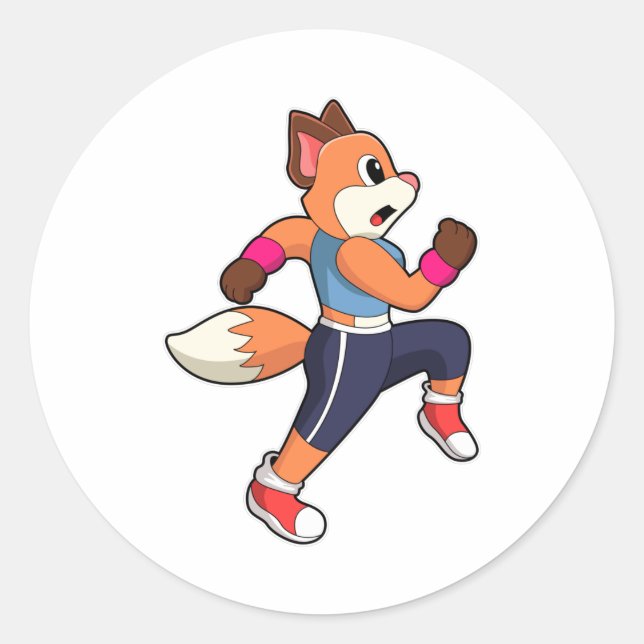 Sticker Rond Fox à Running (Devant)