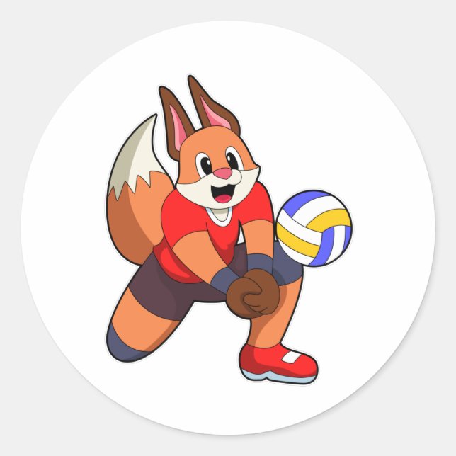 Sticker Rond Fox at Volleyball Sports (Devant)