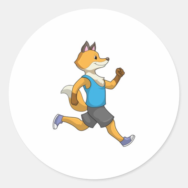 Sticker Rond Fox comme coureur à Running (Devant)