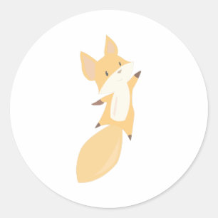 Sticker Rond Fox Cute Animaux Mouches Ballons Enfants