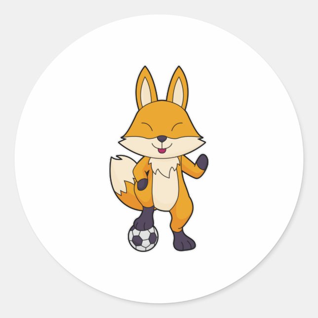 Sticker Rond Fox Soccer player Soccer (Devant)