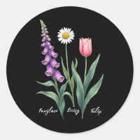 Foxglove Daisy Tulip Flower Design Floral Girl Mom