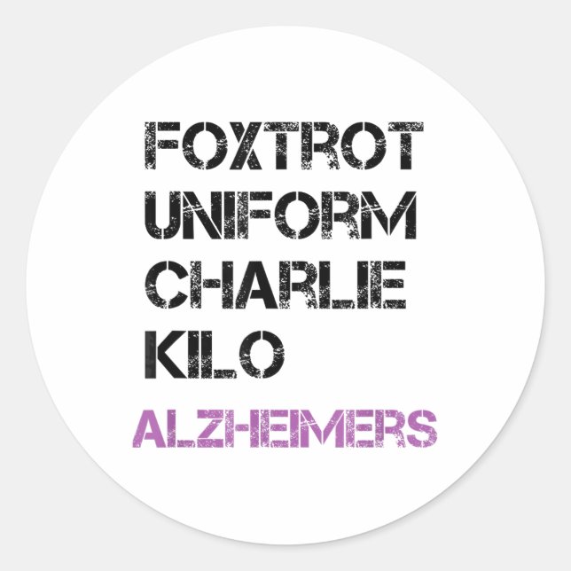 Sticker Rond Foxtrot Uniform Charlie Kilo, Pour Heimers _1 (Devant)