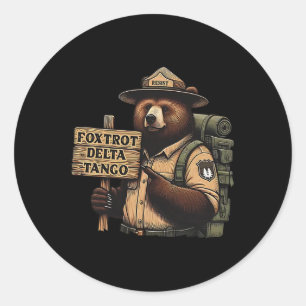 Sticker Rond Foxtrots Delta Tangos résiste à la forêt nationale