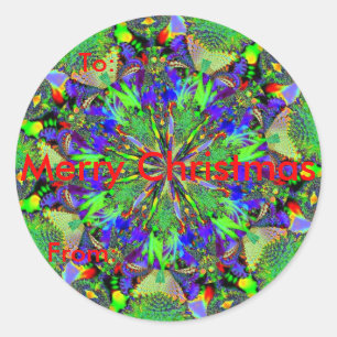 Sticker Rond Fractal 63, Christmas Gift Tags