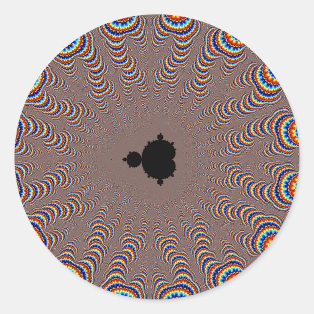 Sticker Rond Fractal Central - Fractal Art (Devant)