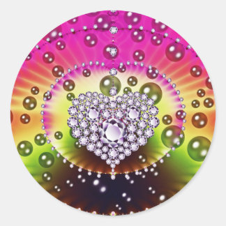 Sticker Rond Fractal diamant