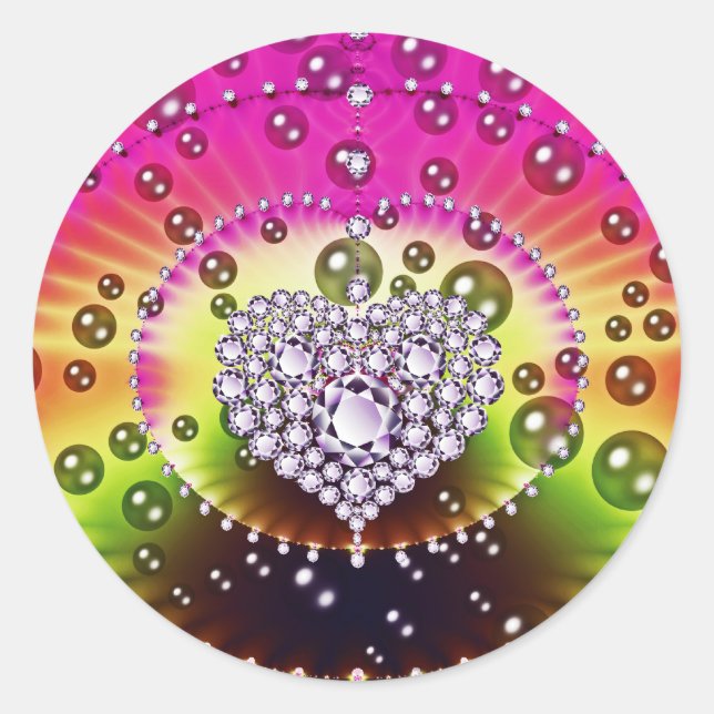Sticker Rond Fractal diamant (Devant)