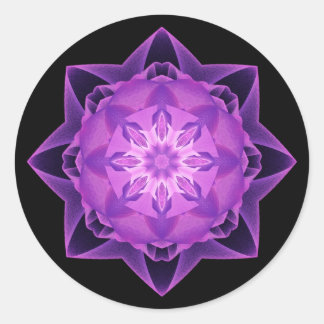 Sticker Rond Fractal Stardust violet