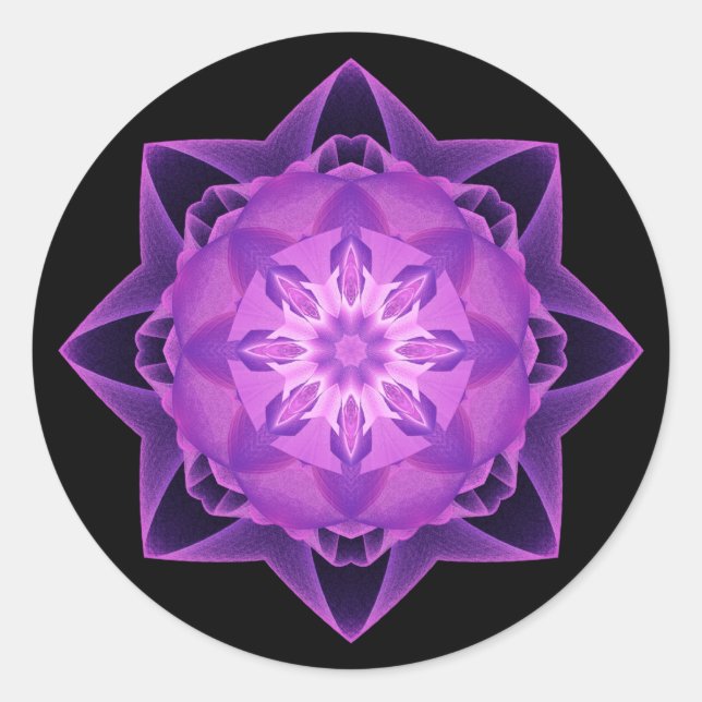 Sticker Rond Fractal Stardust violet (Devant)