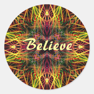 Sticker Rond FractalArts : Croyez