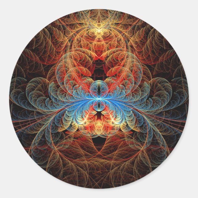 Sticker Rond Fractale - Insecte - Veuve noire (Devant)