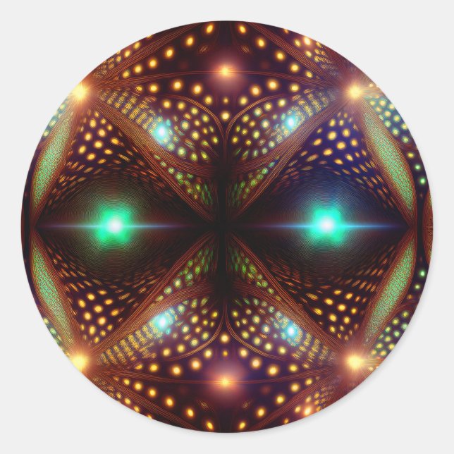 Sticker Rond Fractale Mandelbrot Fantastique (Devant)