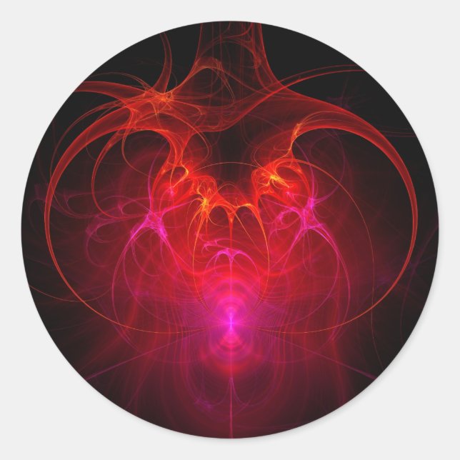 Sticker Rond Fractale - Science - Le réseau de neurones (Devant)