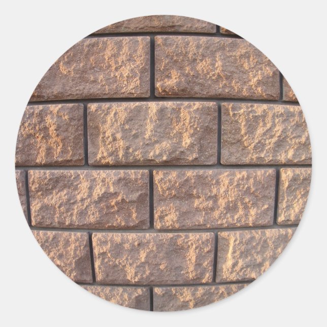 Sticker Rond Fragment du mur des grands blocs de béton (Devant)