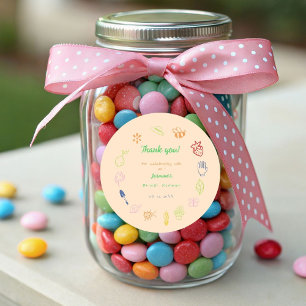 Sticker Rond Fraîche Hors Du Marché Douche Nuptiale Tirée À La 