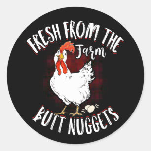 Sticker Rond Fraîchement De La Ferme, Le Beurre Nugget L'Agricu