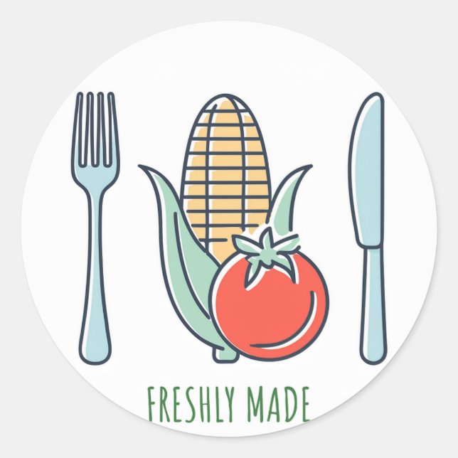 Sticker Rond Fraîchement Fabriqué (Devant)