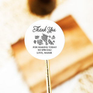 Sticker Rond Fraîchement Hors Fête des mariées Du Marché, Le Ma