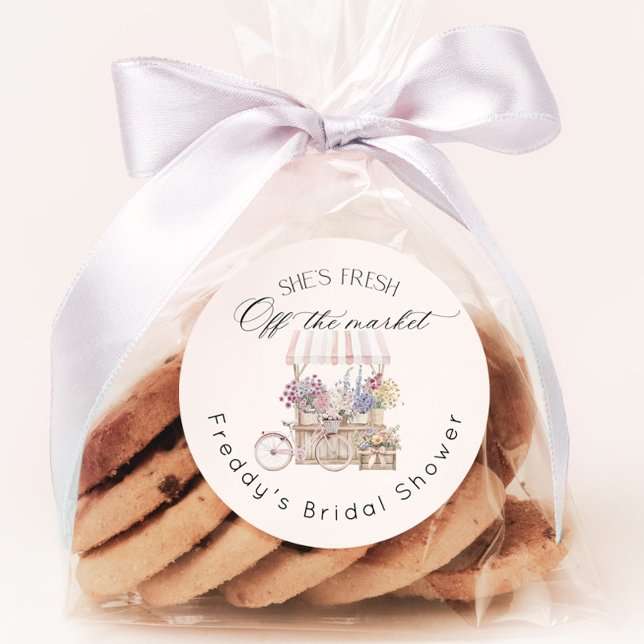 Sticker Rond Fraîchement sortie du marché Bohème Fleur Panier M (Créateur téléchargé)