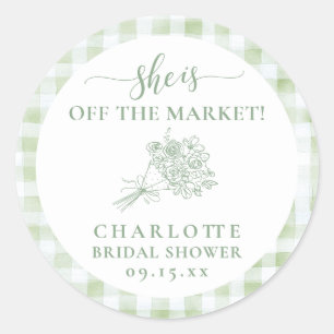 Sticker Rond Fraîchement sortie du marché Bridal Shower Farmers