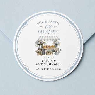 Sticker Rond Fraîchement sortie du marché Mariage Fille d'Honne