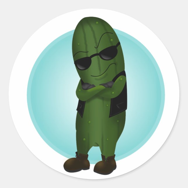 Sticker Rond Frais comme un concombre (Devant)