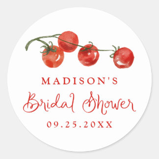 Sticker Rond Frais de la vigne Tomate Shower de mariage