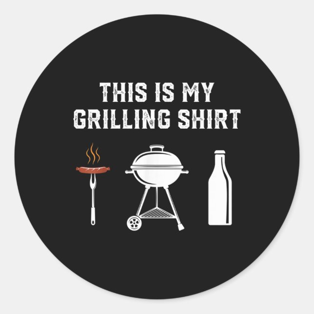 Sticker Rond Fraisage amusant Barbecue Fumer Viande Fumer Gr (Devant)
