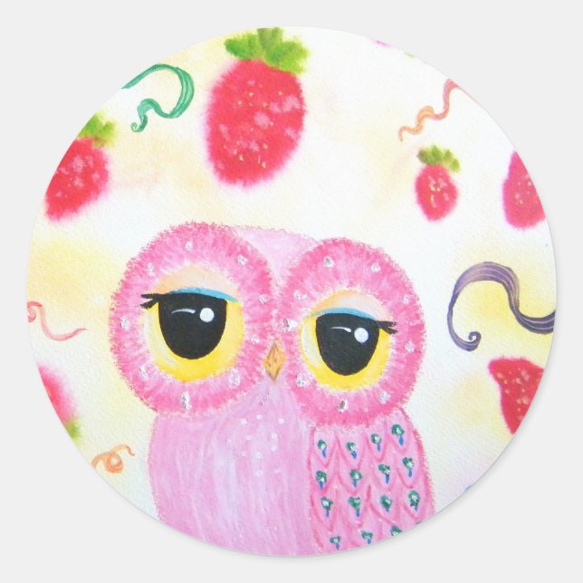 Sticker Rond fraise (Devant)