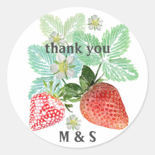 Sticker Rond Fraise, baie, rouge, frais, mûr, sucré, nourriture
