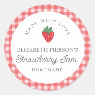 Sticker Rond Fraise Berry Jam Accueil Personnalisé