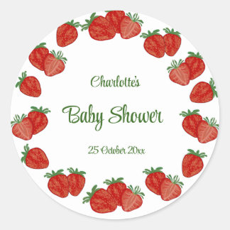 Sticker Rond Fraise Berry Sweet Fruit Shcool Office Classique