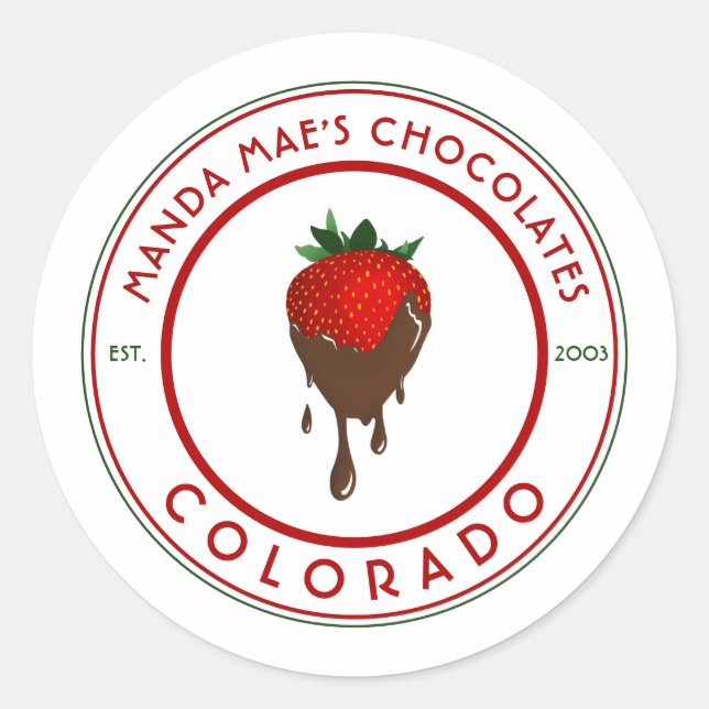 Sticker Rond fraise couverte au chocolat (Devant)