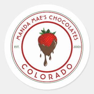 Sticker Rond fraise couverte au chocolat