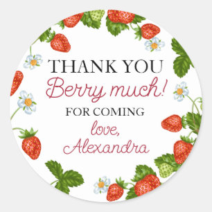 Sticker Rond Fraise Faveur Tags Anniversaire Berry Beaucoup