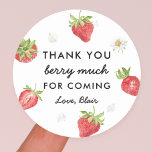 Sticker Rond Fraise Merci Berry beaucoup Favoriser<br><div class="desc">Stickers Merci fraise beaucoup Favoriser</div>