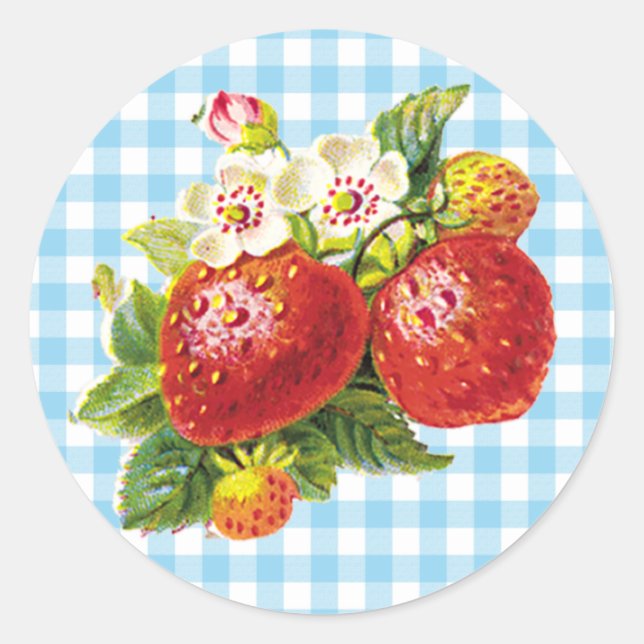 Sticker Rond Fraise rétro (Devant)