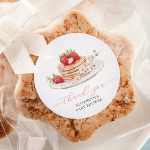 Sticker Rond Fraise rose Merci Brunch