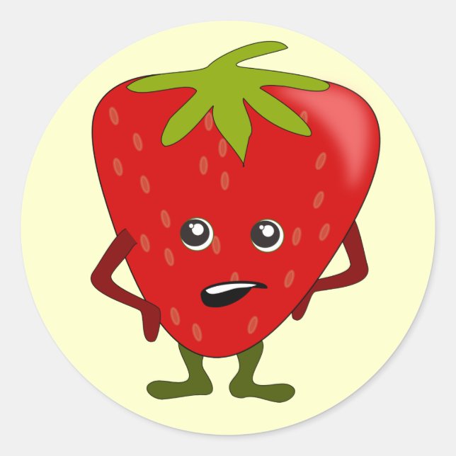 Sticker Rond Fraise sarcastique : Mauvais Gang Fruit (Devant)