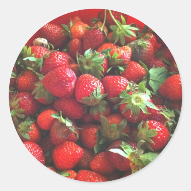 Sticker Rond Fraises | baies rouges fraîches (Devant)