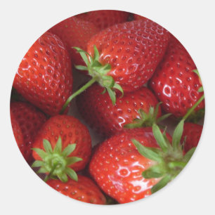 Sticker Rond Fraises fraîches