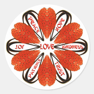 Sticker Rond Fraises stylisées
