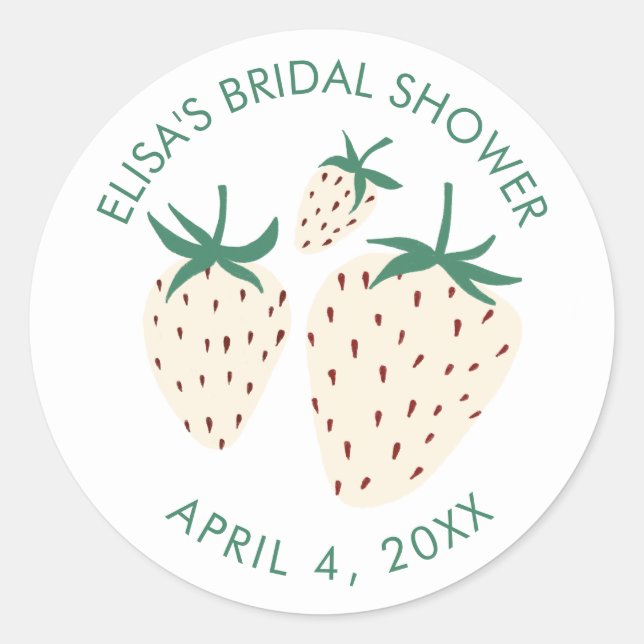 Sticker Rond Fraisier Blanc Pineberry RECEPTION DE MARIAGE Sur  (Devant)