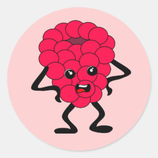 Sticker Rond Framboise aigre : Mauvaise Gang aux fruits