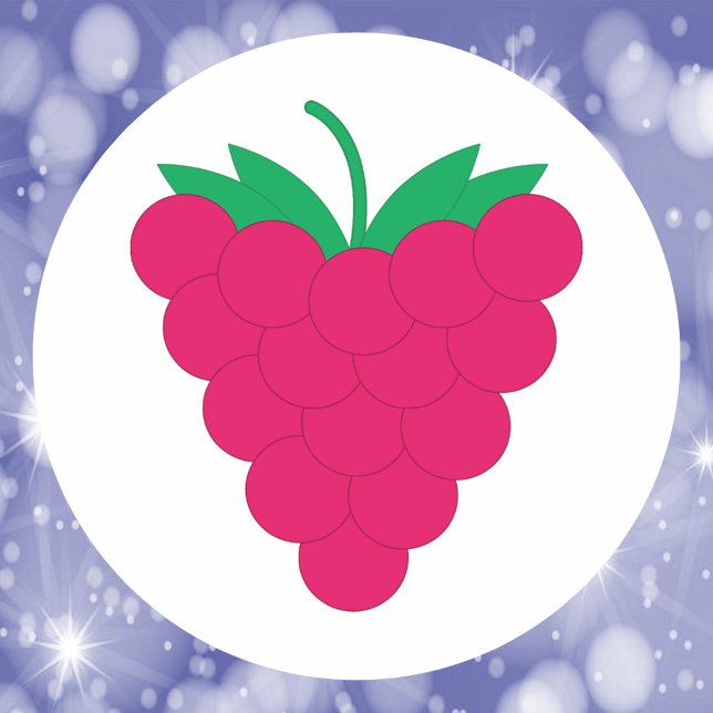 Sticker Rond Framboise Rose Fruit Baie (A sticker with a graphic of a raspberry.)