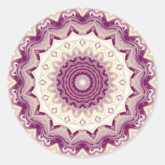 Sticker Rond Framboises et crème Kaleidoscope (Devant)