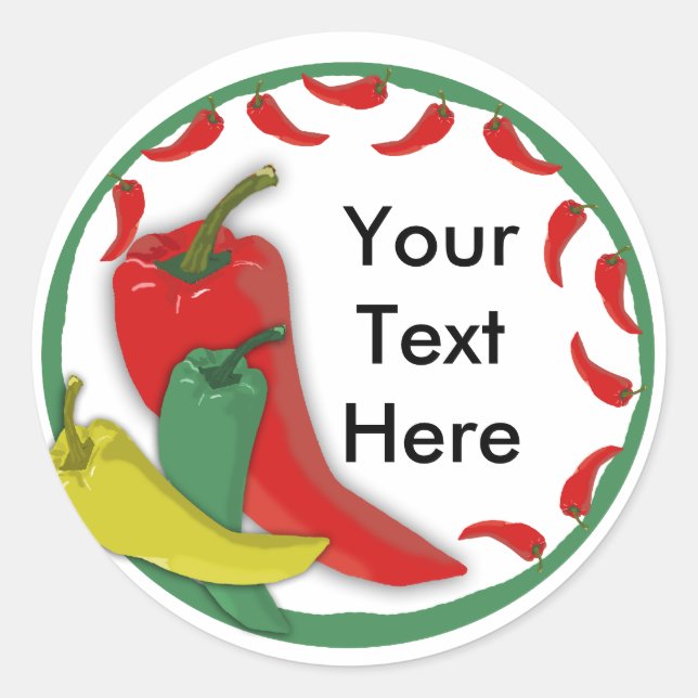 Sticker Rond Frame circulaire du groupe Chili Pepper (Devant)