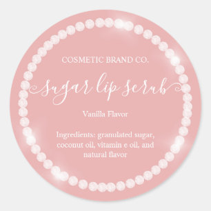 Sticker Rond Frame Diamant Classé Peachy Pink Sugar Lip Scrub