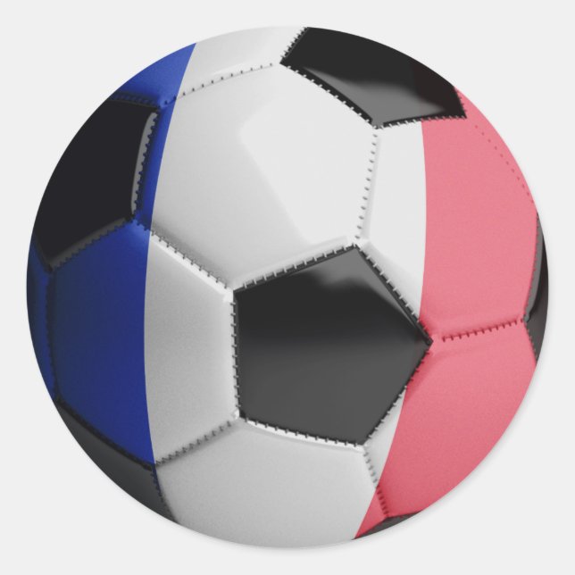 Sticker Rond France Bal de Football (Devant)